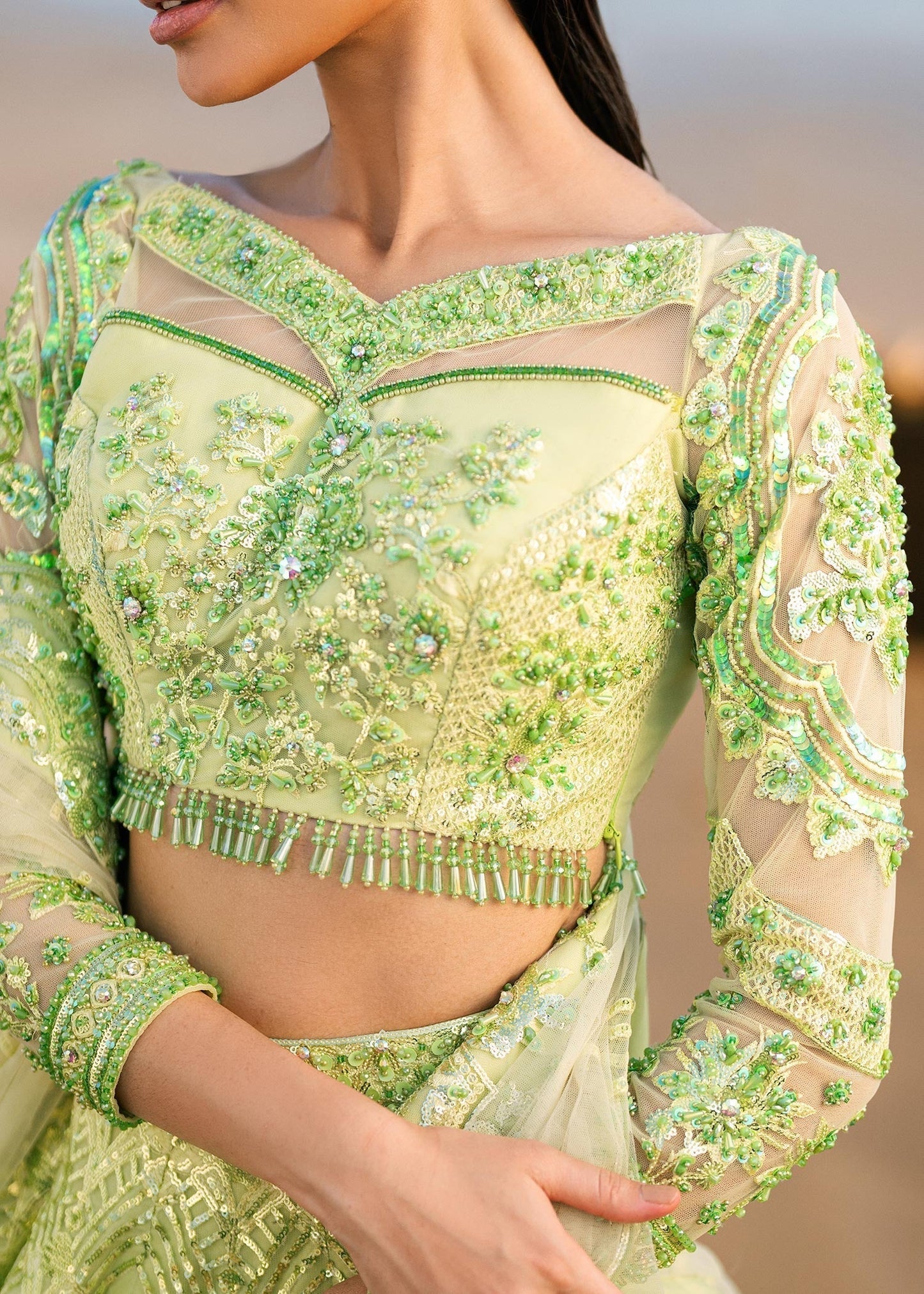 Waqas Shah | Amariage Luxury Formals | Mint Bloom - House Of Anaya