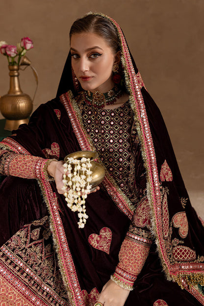 Marjjan | De Rose Velvet | MRV-08 (MEHROON) - House Of Anaya