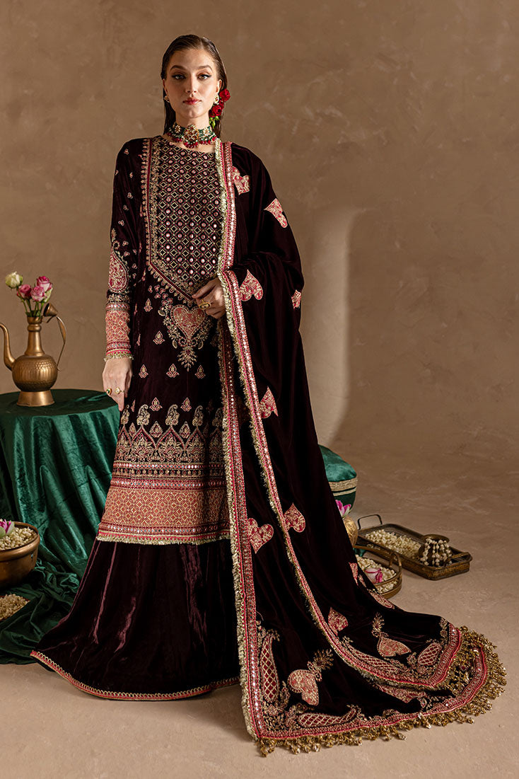 Marjjan | De Rose Velvet | MRV-08 (MEHROON) - House Of Anaya