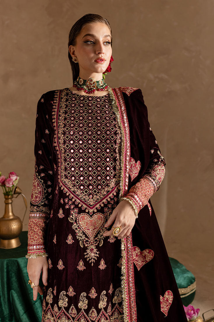 Marjjan | De Rose Velvet | MRV-08 (MEHROON) - House Of Anaya