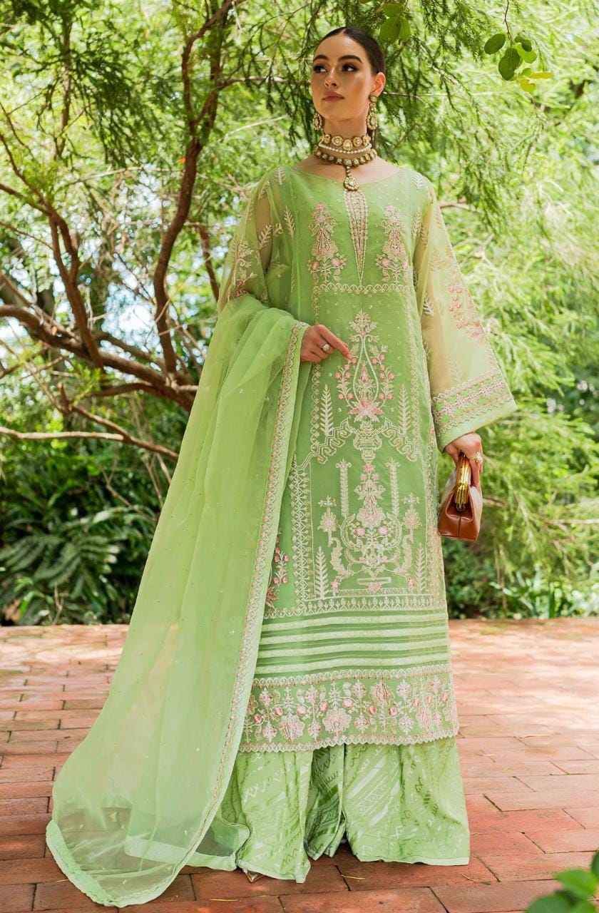 Maryum N Maria | Sorina Luxury Chiffon 23 | Lilly Green (MW23-506) - House Of Anaya