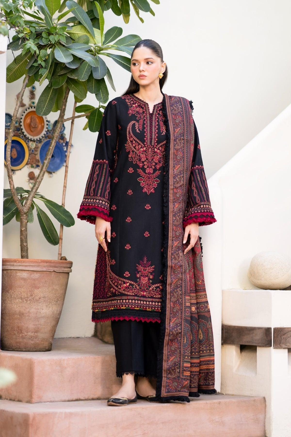 Xenia Formals | Dhoop Kinaray Winter Shawl 24 | SIYAH