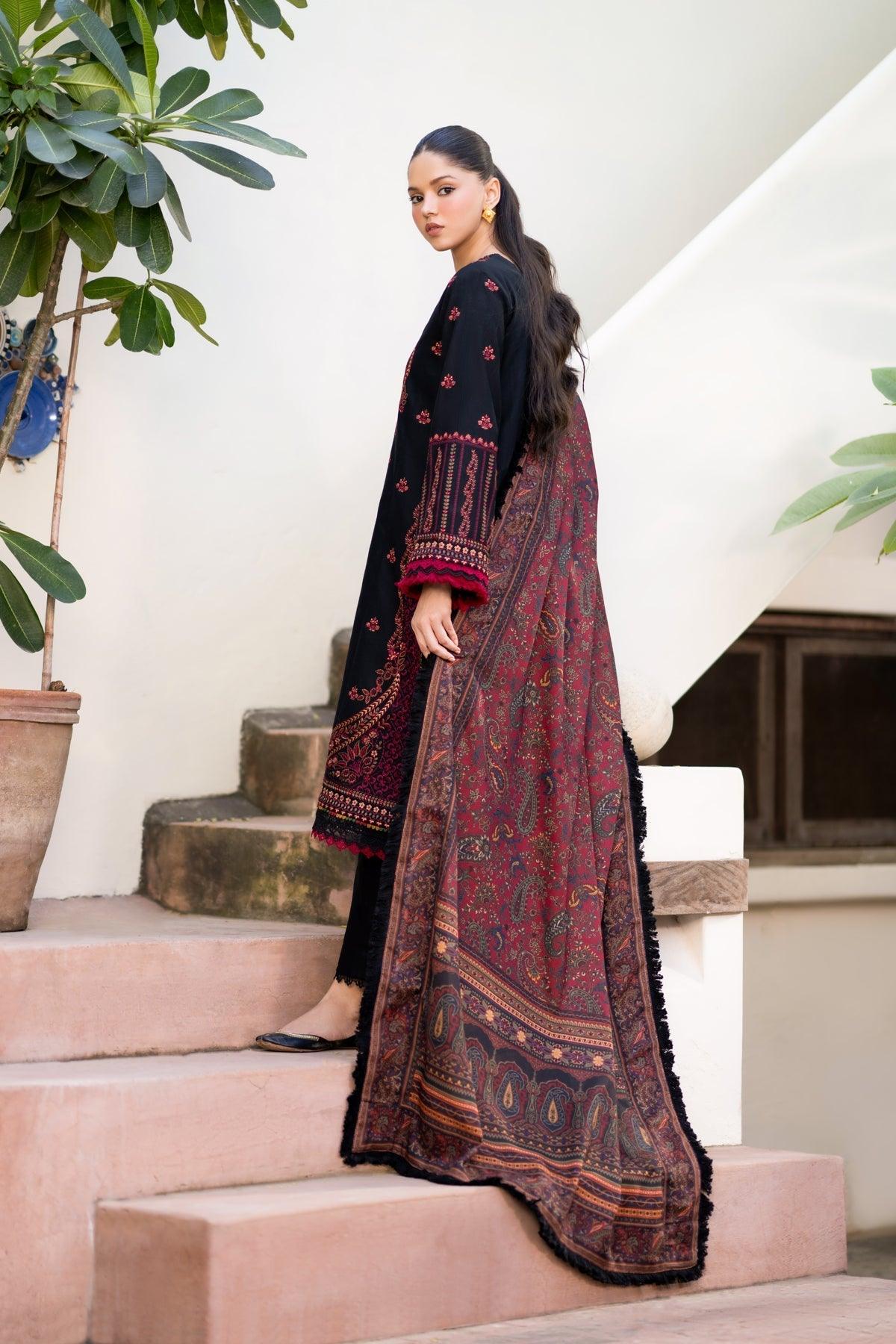 Xenia Formals | Dhoop Kinaray Winter Shawl 24 | SIYAH