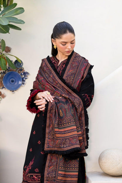 Xenia Formals | Dhoop Kinaray Winter Shawl 24 | SIYAH