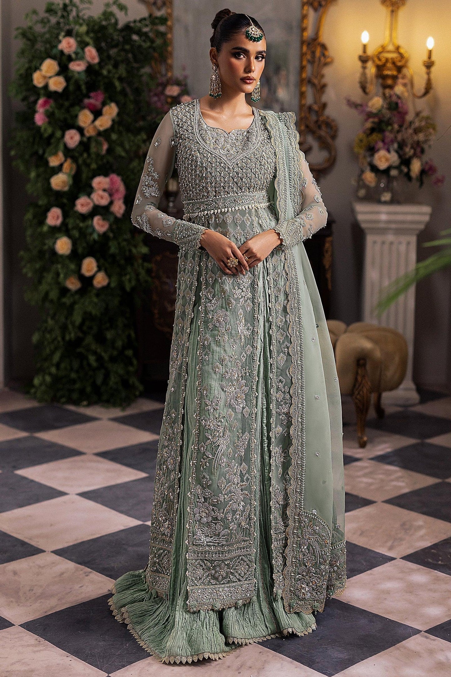 Gossamer by Zaha Embroidered Organza 3Pc Suit ZC24-03 Seraphina - House Of Anaya