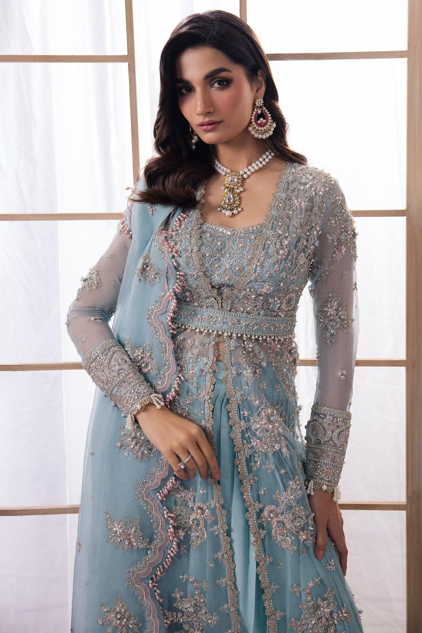 Gossamer by Zaha Embroidered Organza 3Pc Suit ZC24-04 Kiana - House Of Anaya