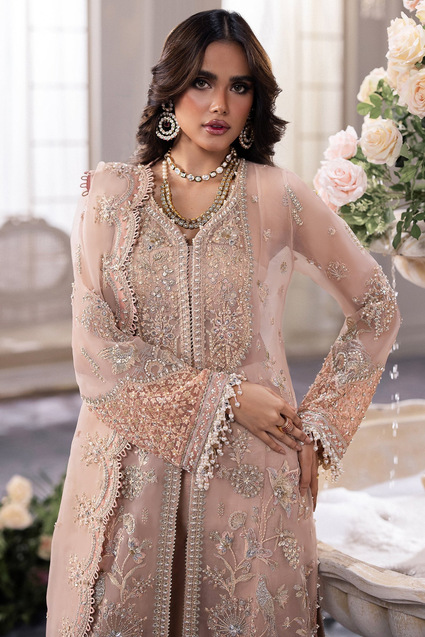 Gossamer by Zaha Embroidered Organza 3Pc Suit ZC24-05 Elysia