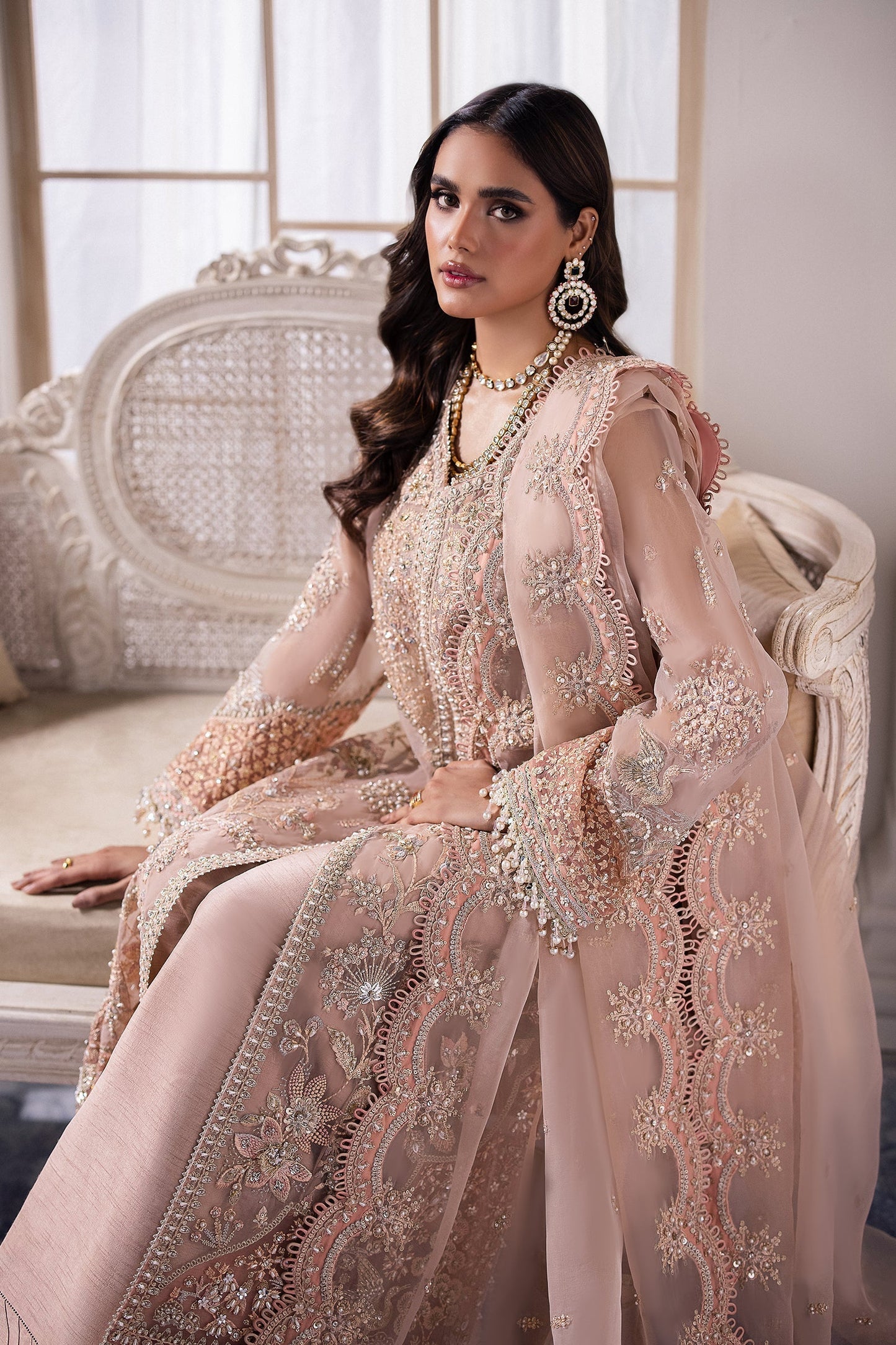 Gossamer by Zaha Embroidered Organza 3Pc Suit ZC24-05 Elysia