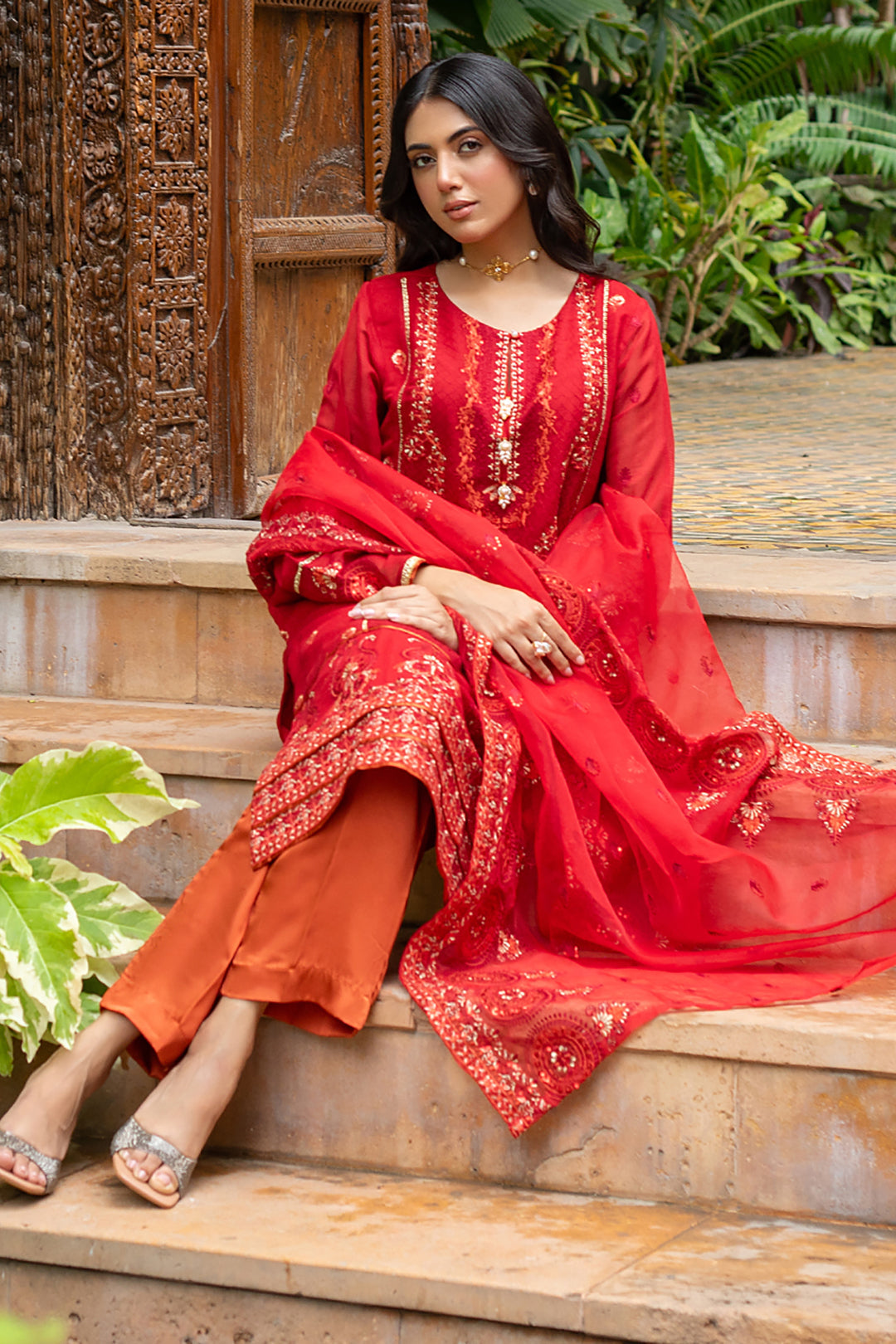 Zellbury | Summer Pret | Embroidered Kurta Dupatta Trouser - 3222 - Libasekhas