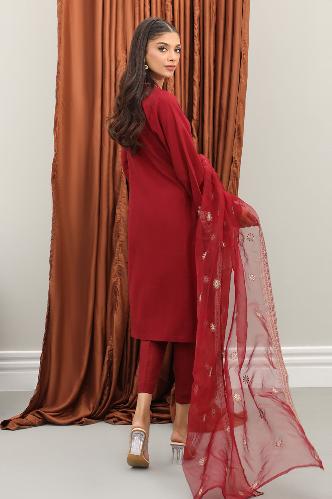 Zellbury | Winter Pret | Embroidered Kurta Dupatta Trouser - 3278 - Libasekhas