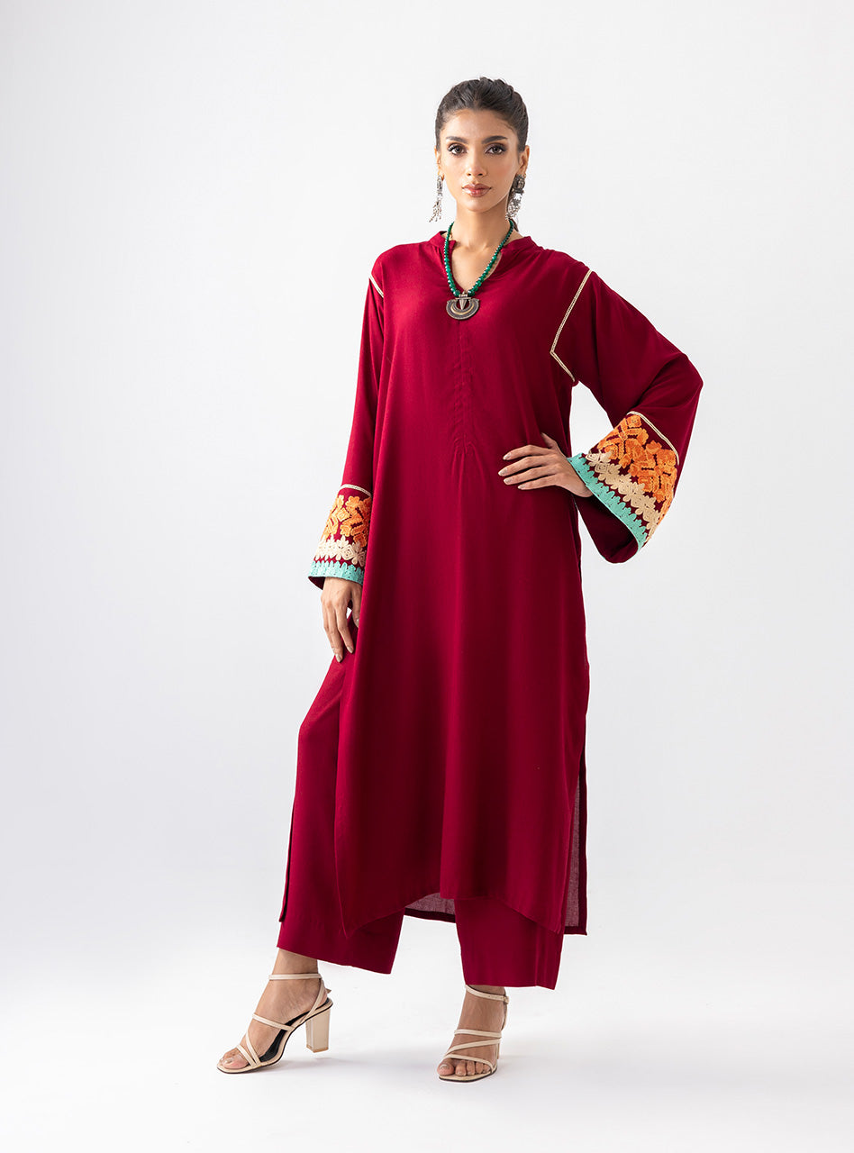 Zainab Chottani | Aara Casual Pret |  Divine Maroon - House Of Anaya