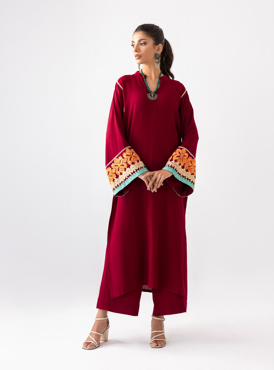 Zainab Chottani | Aara Casual Pret |  Divine Maroon - House Of Anaya
