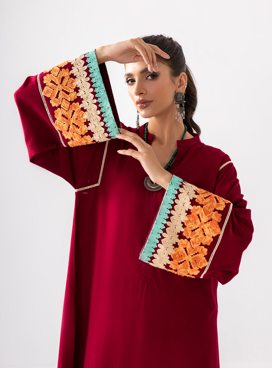 Zainab Chottani | Aara Casual Pret |  Divine Maroon - House Of Anaya