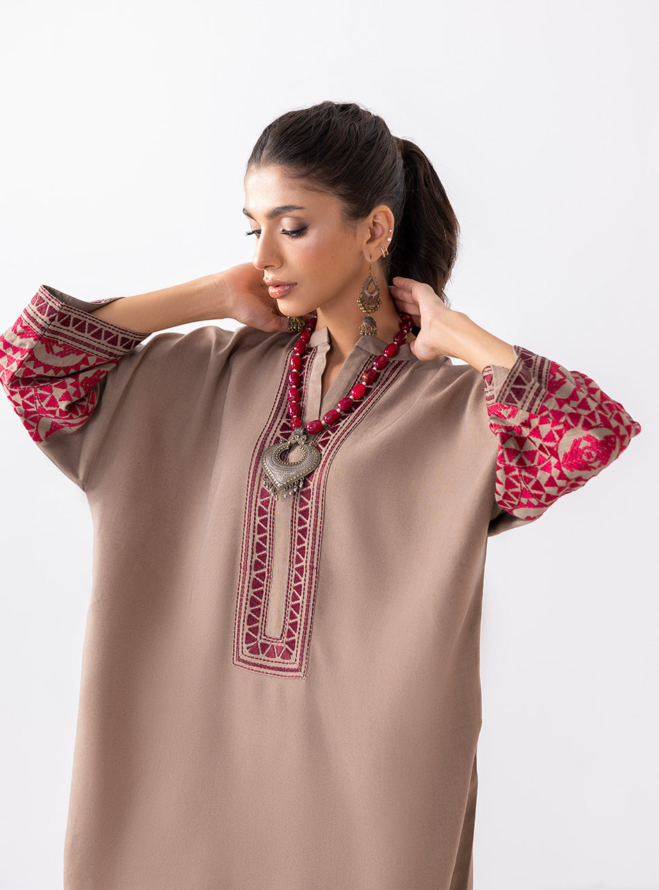 Zainab Chottani | Aara Casual Pret |  Sandy Beige - House Of Anaya