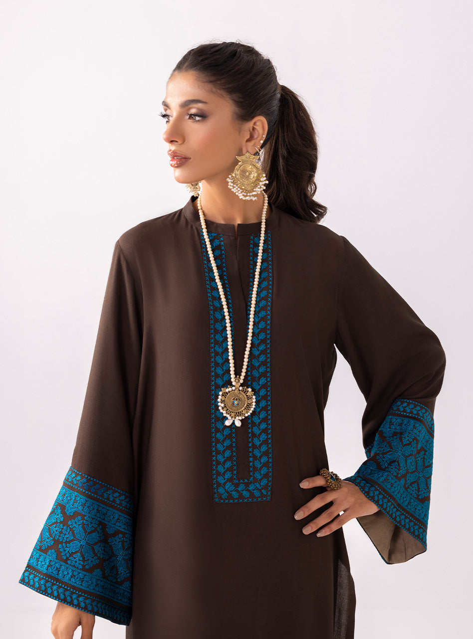Zainab Chottani | Aara Casual Pret | Dark Chrome - House Of Anaya