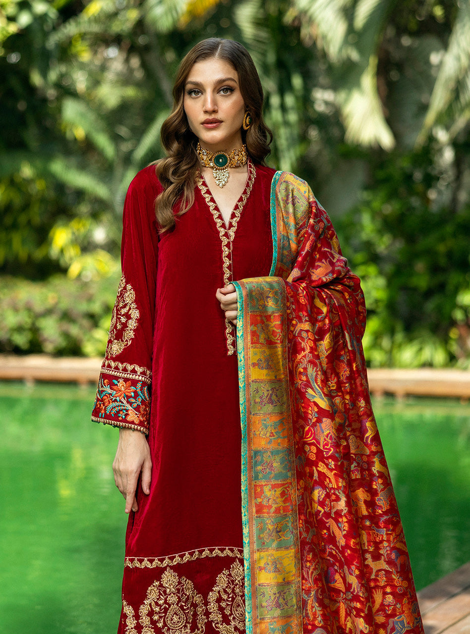 Zainab Chottani | Makhmal Luxe Pret | Ghermez - House Of Anaya