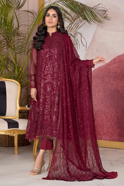 Zarif | Afreen Formals | ZA 04 MULBERRY - House Of Anaya