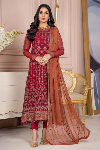 Zarif | Afreen Formals | ZA 08 GARNET - House Of Anaya