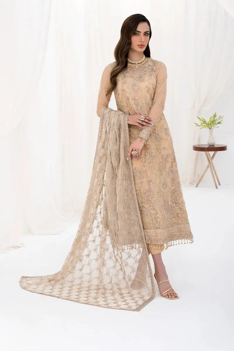Zarif | LA CELESTE LUXURY Formals | ZLC 07 SAND GLOW - House Of Anaya