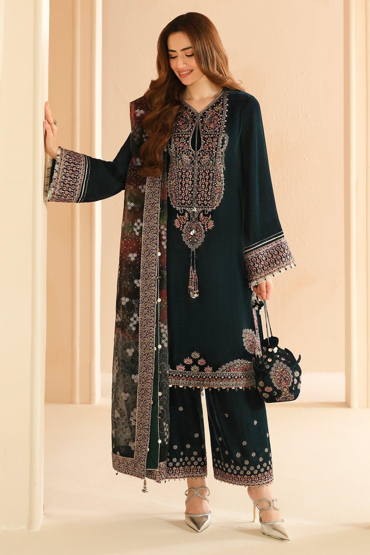 JAZMIN__Embroidered Velvet Formal VF-2039 - House Of Anaya