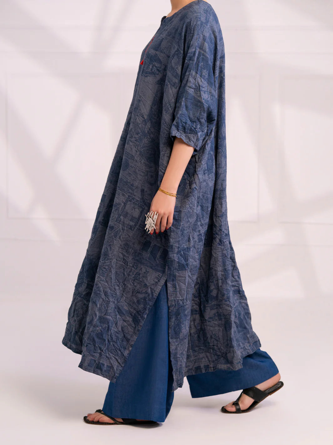 Almirah | Tale of heritage | Blue Denim Kurti - AL-LK-1077