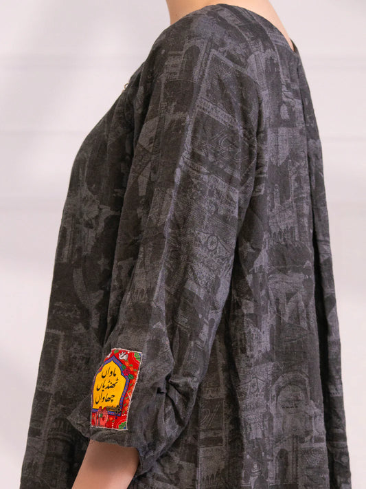 Almirah | Tale of heritage | Charcoal Denim Kurti - AL-LK-1078