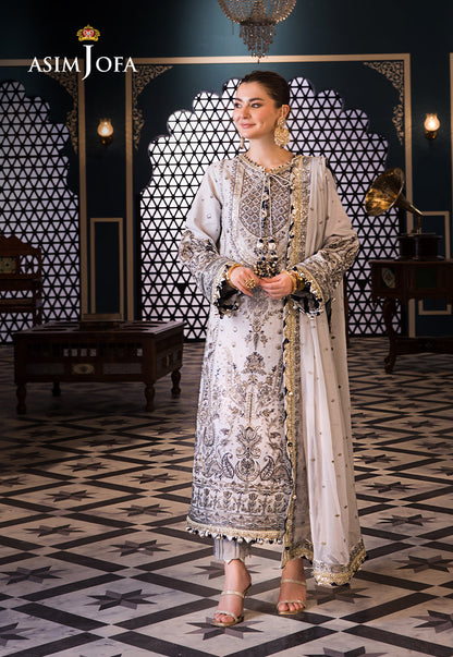 Asim Jofa | Fasana e Ishq Eid Luxury Lawn | AJFI-28 - House Of Anaya