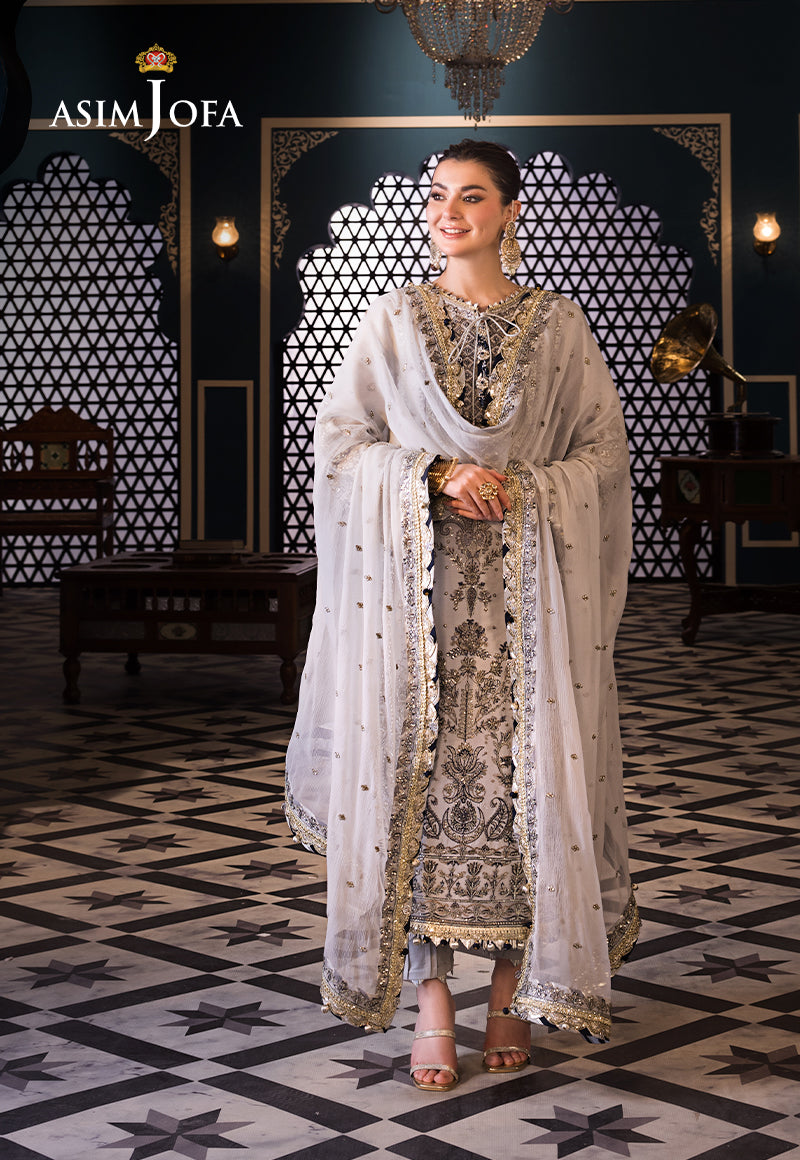 Asim Jofa | Fasana e Ishq Eid Luxury Lawn | AJFI-28 - House Of Anaya