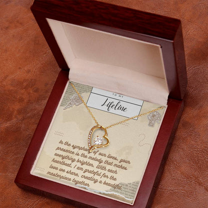Forever Love Necklace for Valentines , Birthdays and Weddings with Beautiful Custom Message - Riwayat-e-khas
