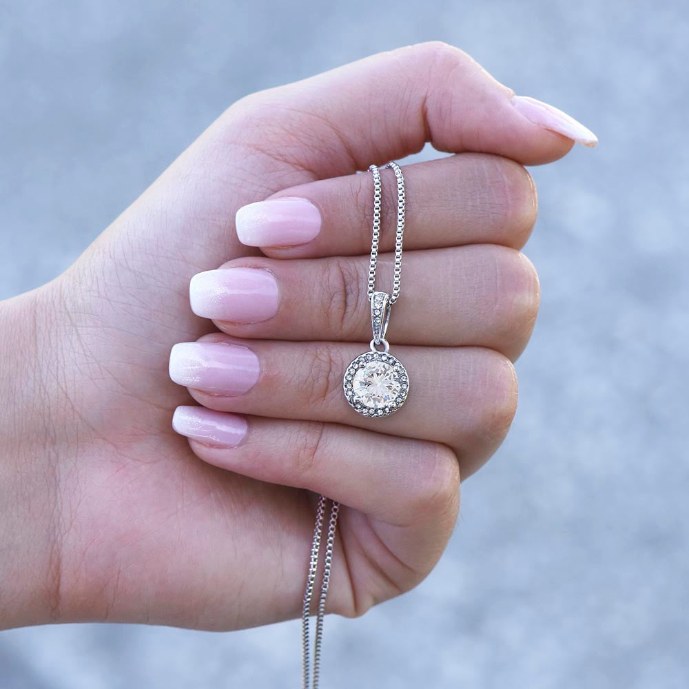 Eternal Hope Silver Necklace for Valentines , Birthdays and Weddings with Beautiful Custom Message - Riwayat-e-khas