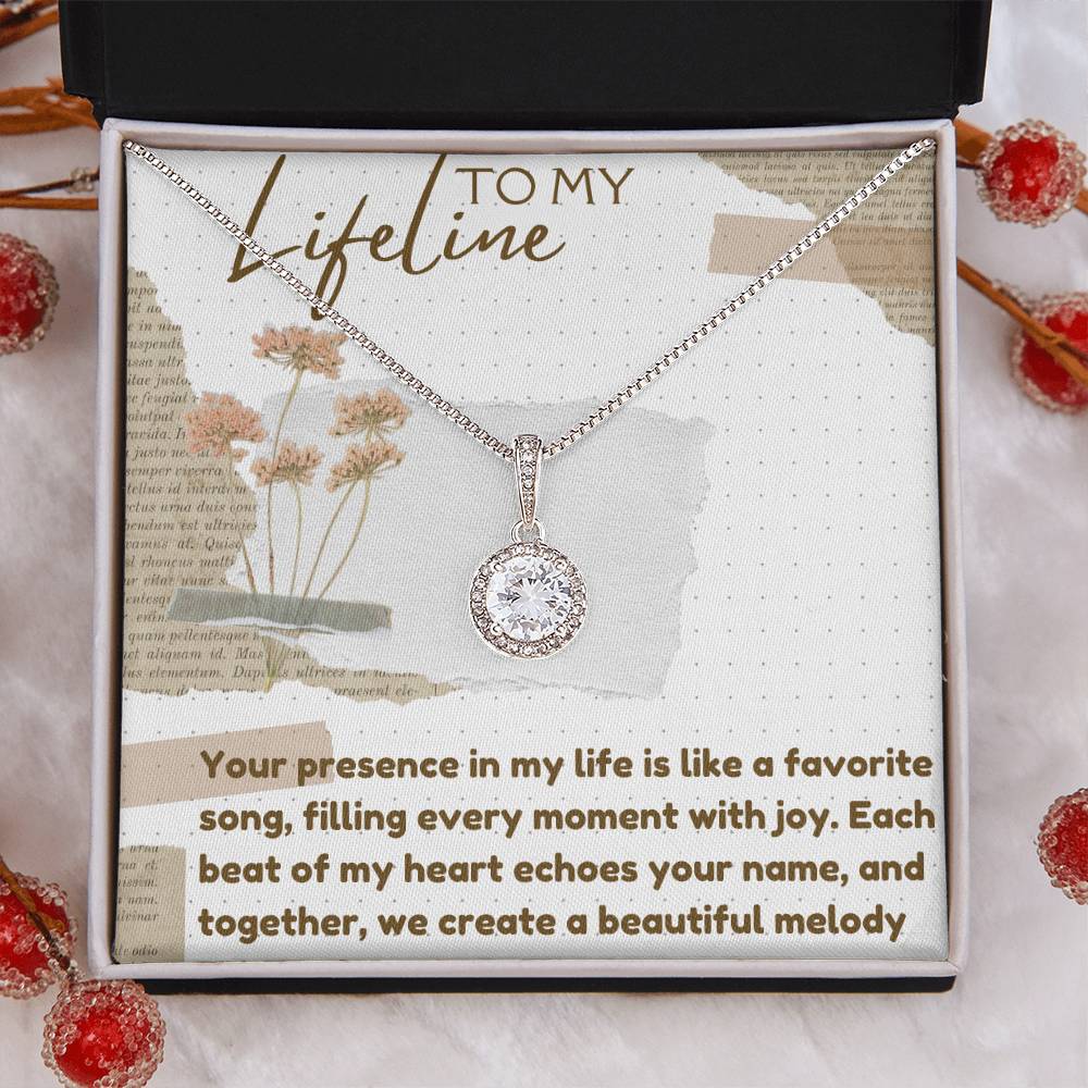 Eternal Hope Silver Necklace for Valentines , Birthdays and Weddings with Beautiful Custom Message - Riwayat-e-khas