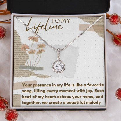 Eternal Hope Silver Necklace for Valentines , Birthdays and Weddings with Beautiful Custom Message - Riwayat-e-khas