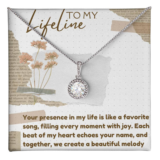 Eternal Hope Silver Necklace for Valentines , Birthdays and Weddings with Beautiful Custom Message - Riwayat-e-khas