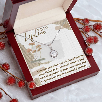 Eternal Hope Silver Necklace for Valentines , Birthdays and Weddings with Beautiful Custom Message - Riwayat-e-khas