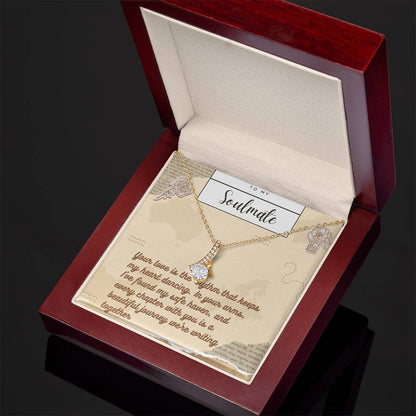 Alluring Beauty Necklace for Valentines , Birthdays and Weddings with Beautiful Custom Message - Riwayat-e-khas
