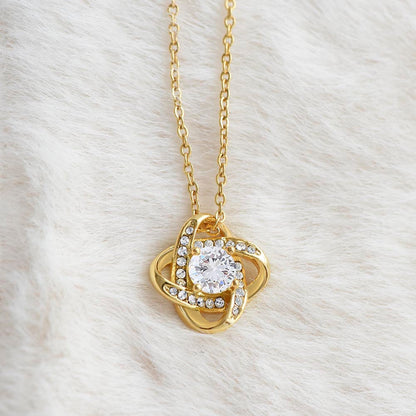 Love Knot Necklace for Valentines , Birthdays and Weddings with Beautiful Custom Message - Riwayat-e-khas