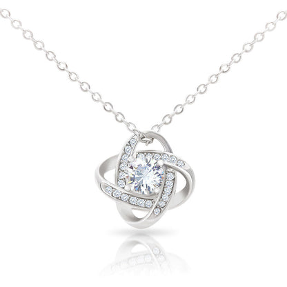 Love Knot Necklace for Valentines , Birthdays and Weddings with Beautiful Custom Message - Riwayat-e-khas