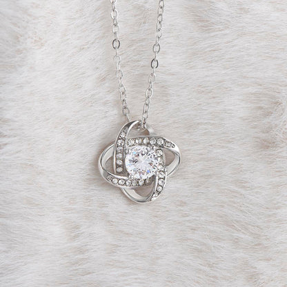 Love Knot Necklace for Valentines , Birthdays and Weddings with Beautiful Custom Message - Riwayat-e-khas