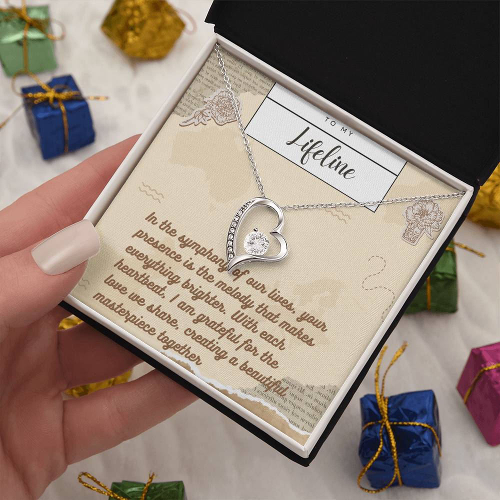Forever Love Necklace for Valentines , Birthdays and Weddings with Beautiful Custom Message - Riwayat-e-khas