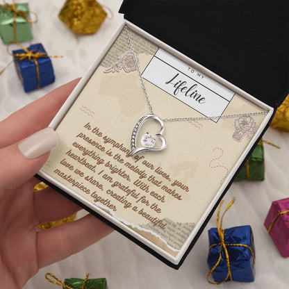 Forever Love Necklace for Valentines , Birthdays and Weddings with Beautiful Custom Message - Riwayat-e-khas