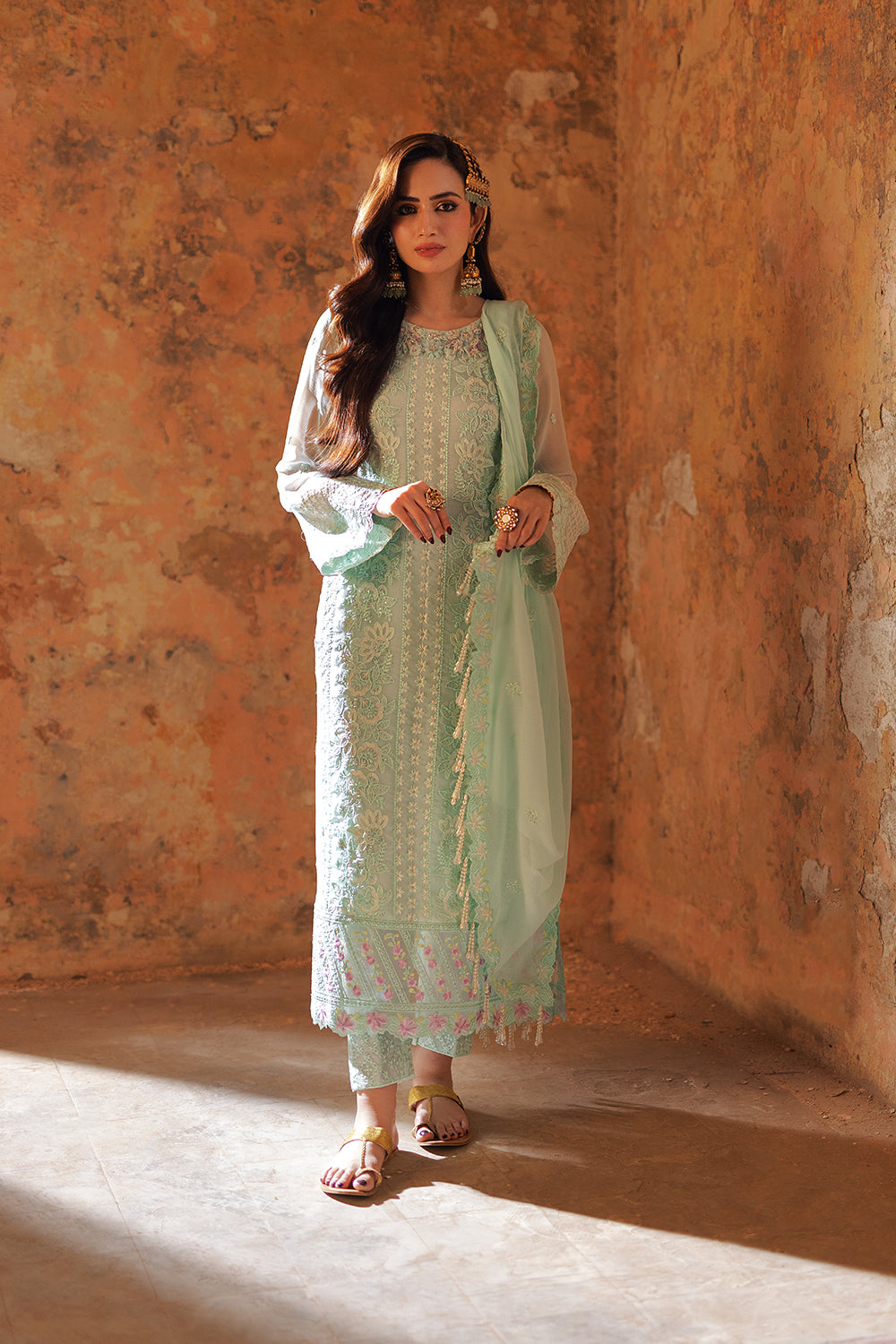 Azure | Ensembles Embroidered Formals | Floral Fern - House Of Anaya
