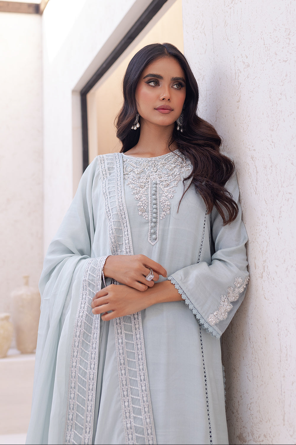 Azure | Ensembles Embroidered Formals | Moss Melody - House Of Anaya
