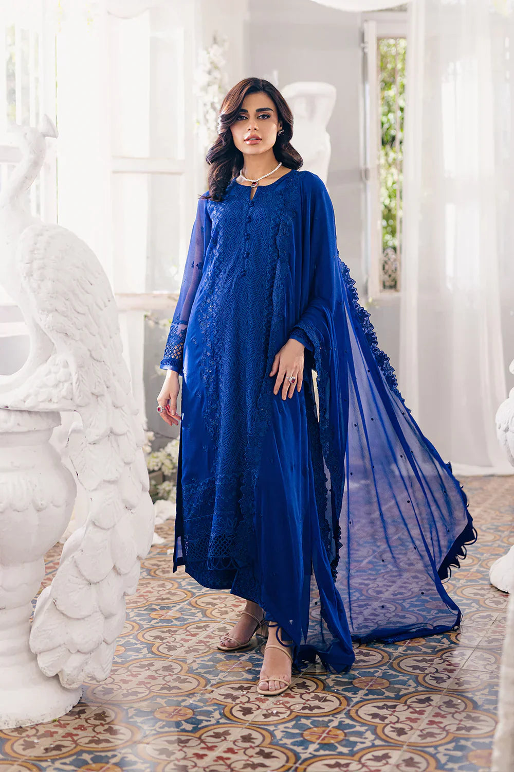 Azure | Ensembles Embroidered Formals | Iris Charm - House Of Anaya