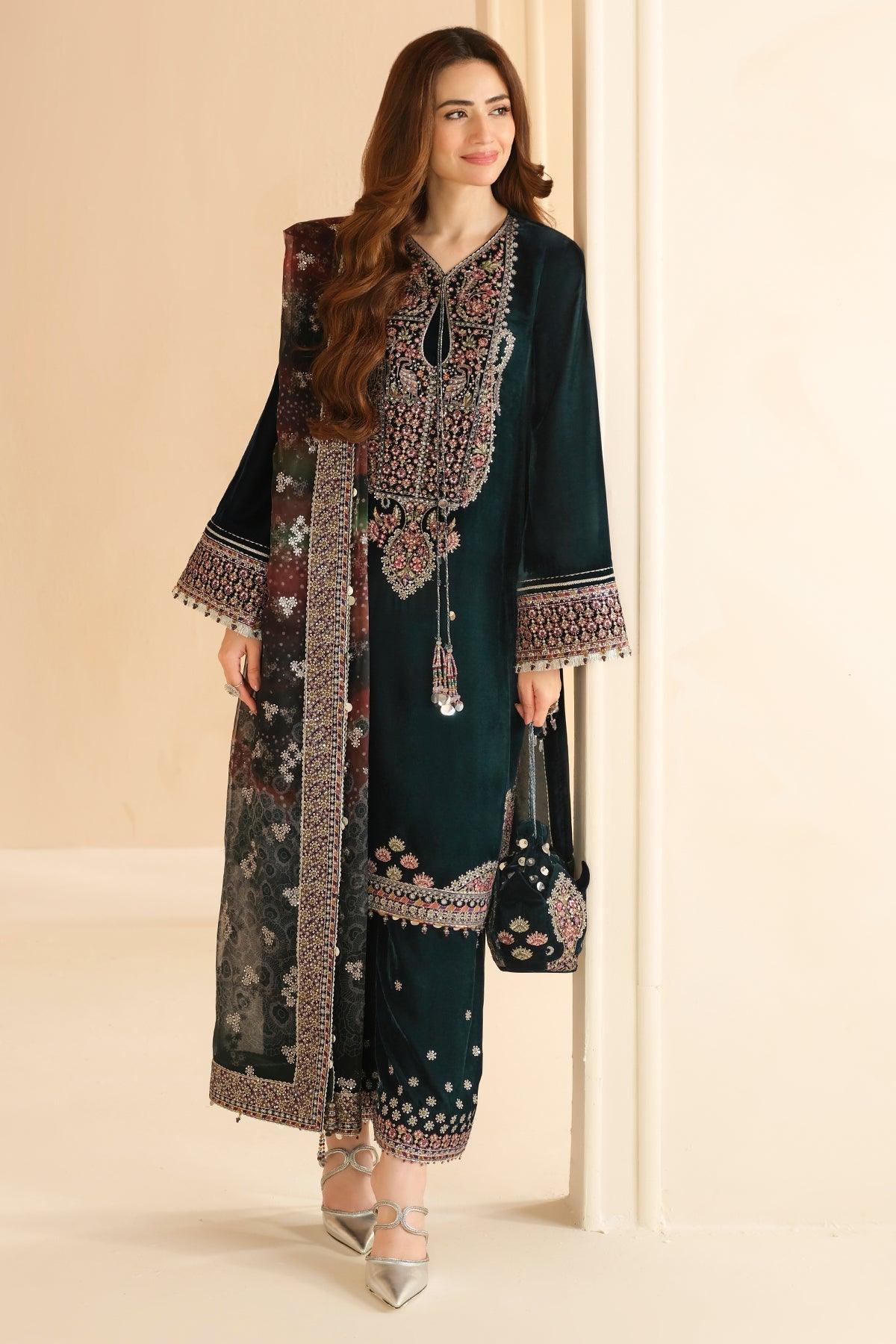 JAZMIN__Embroidered Velvet Formal VF-2039 - House Of Anaya