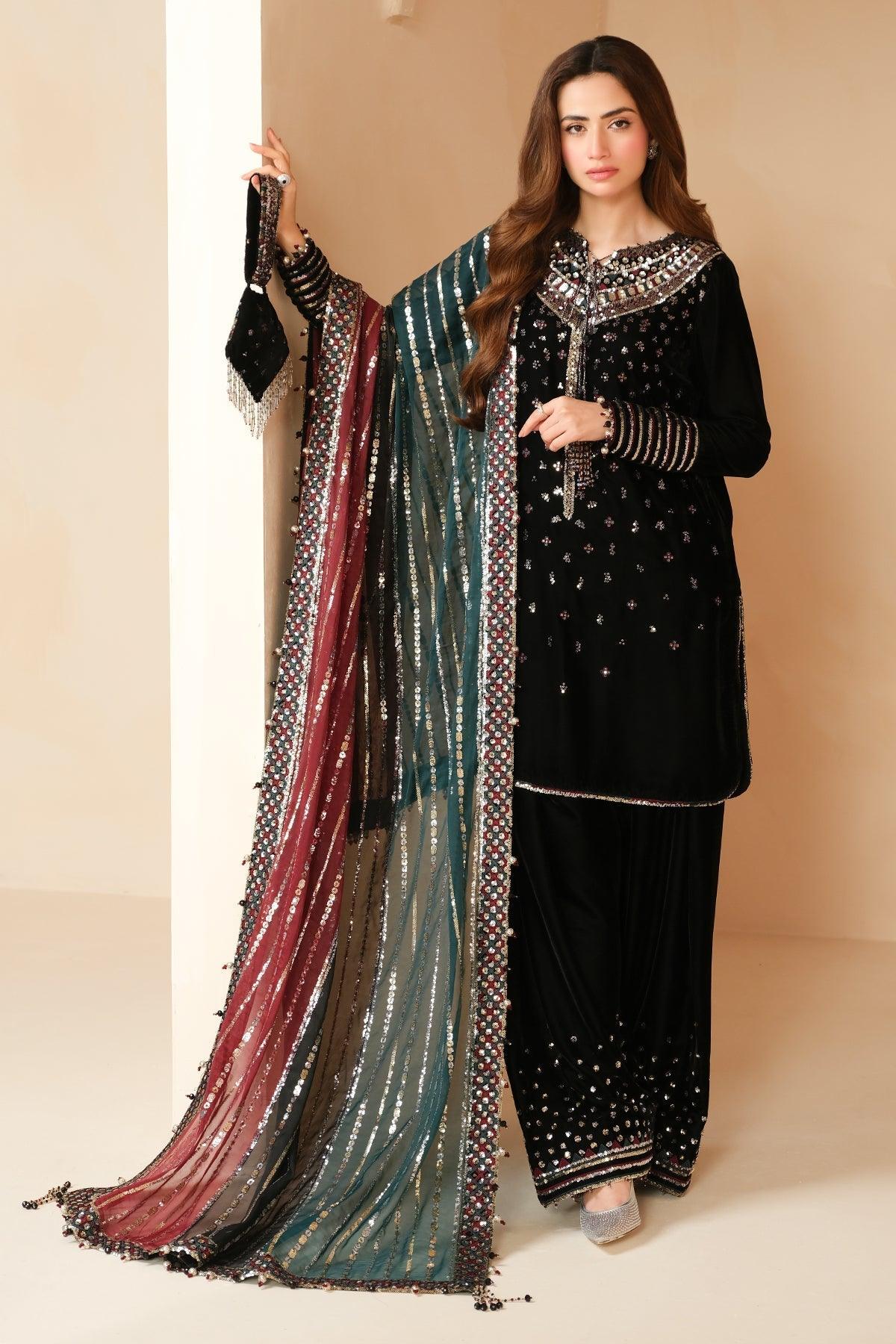 JAZMIN__Embroidered Velvet Formal VF-2037 - House Of Anaya