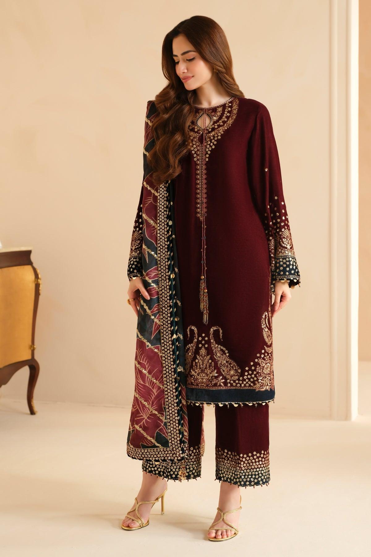 JAZMIN__Embroidered Velvet Formal VF-2038 - House Of Anaya