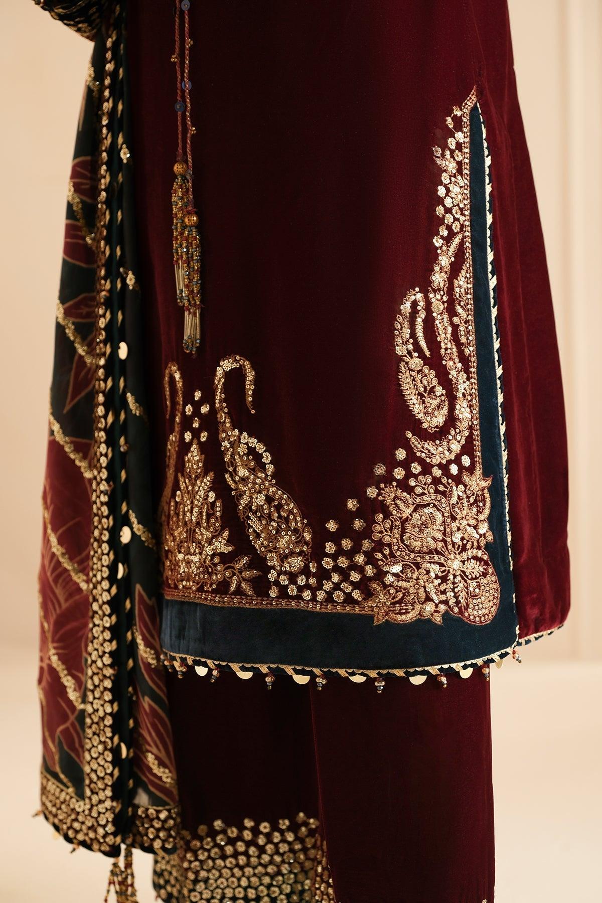 JAZMIN__Embroidered Velvet Formal VF-2038 - House Of Anaya