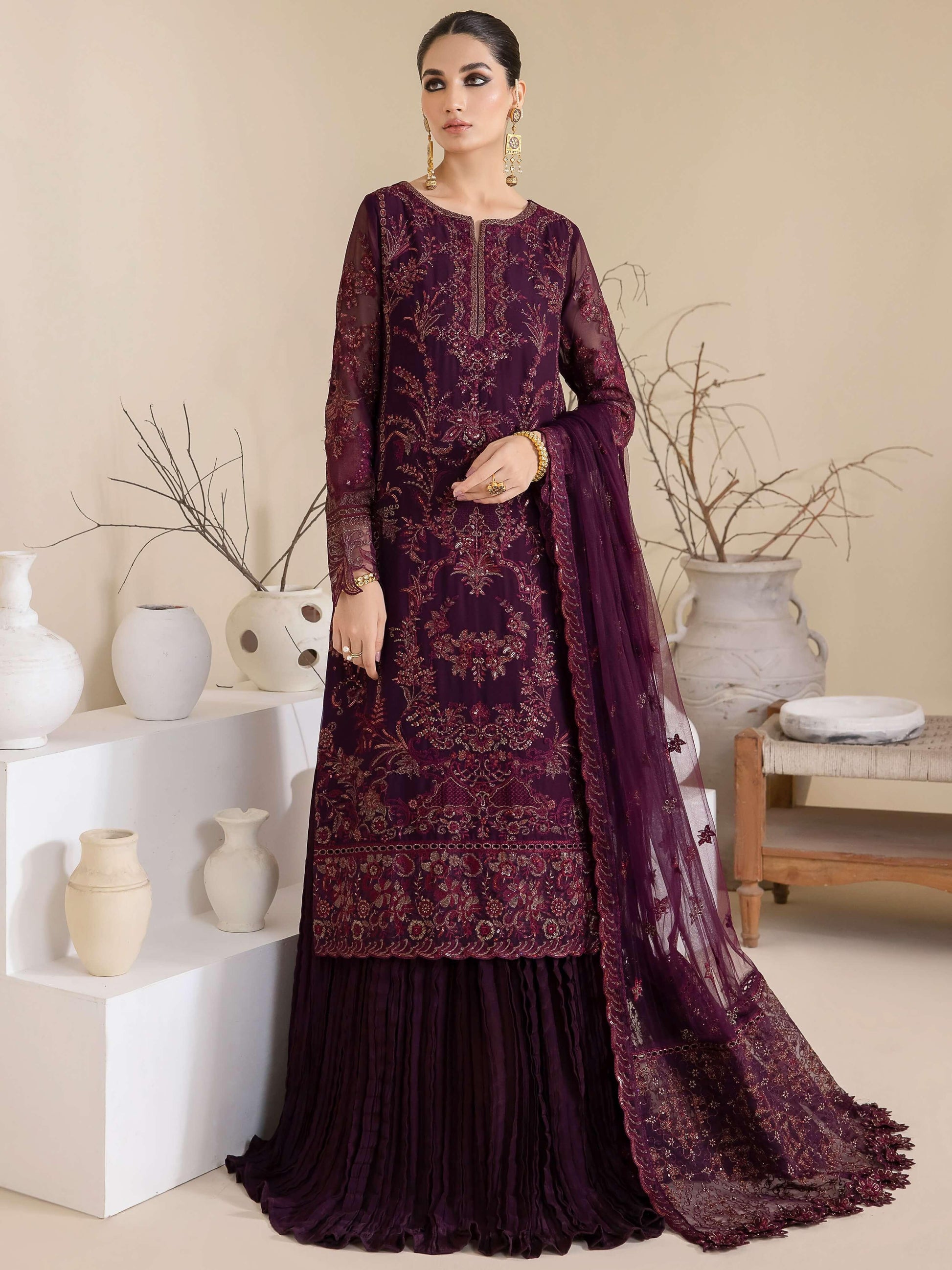 IZNIK Chinon Vol-03 Embroidered Chiffon 3Pc Suit CC-28 Keeya - House Of Anaya