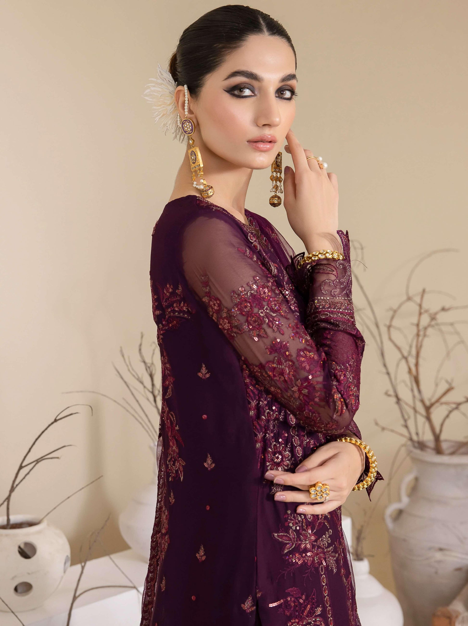 IZNIK Chinon Vol-03 Embroidered Chiffon 3Pc Suit CC-28 Keeya - House Of Anaya