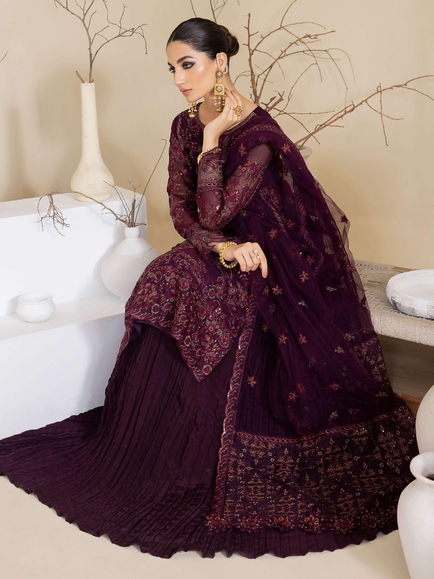 IZNIK Chinon Vol-03 Embroidered Chiffon 3Pc Suit CC-28 Keeya - House Of Anaya